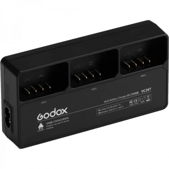 Godox VC26T Triple Charger for VB26 Battery
